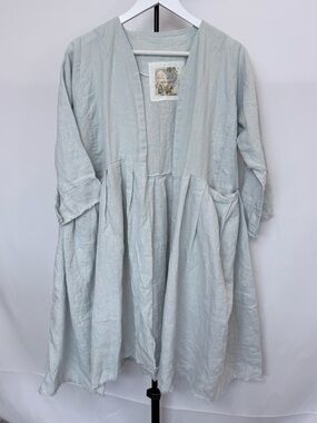 Tina Givens Linen Open Front Smock Coat